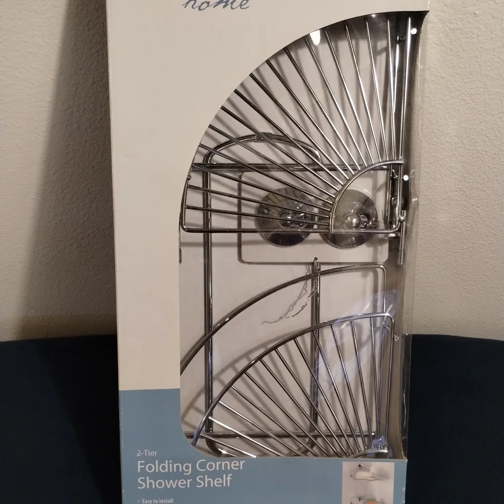 Mainstays 2-Tier Folding Corner Shower Caddy